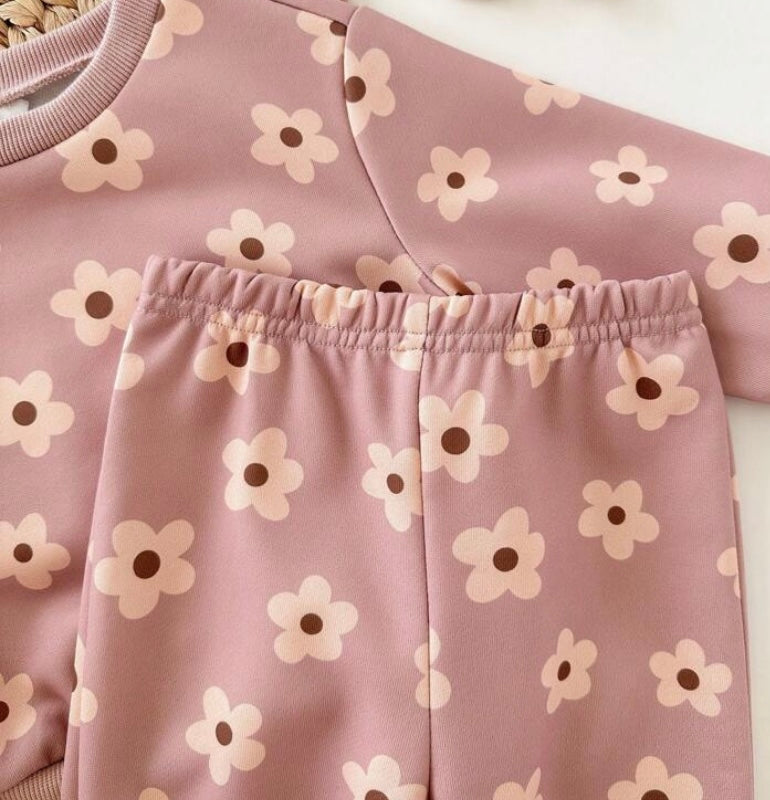 Floral Tracksuit Dusky Pink