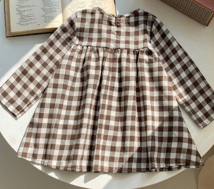 Gingham Dress Brown