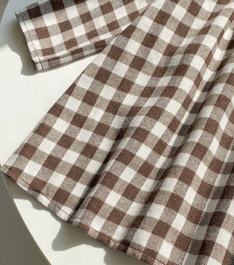 Gingham Dress Brown