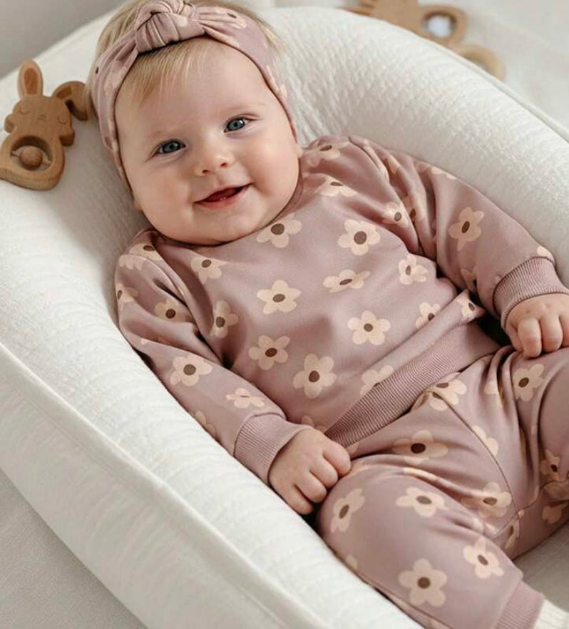 Floral Tracksuit Dusky Pink